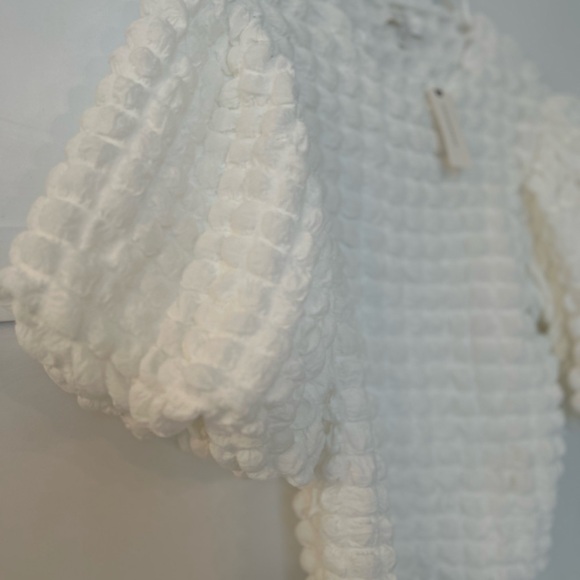 Anthropologie Textured Puff-Sleeve Top - Picture 3 of 6